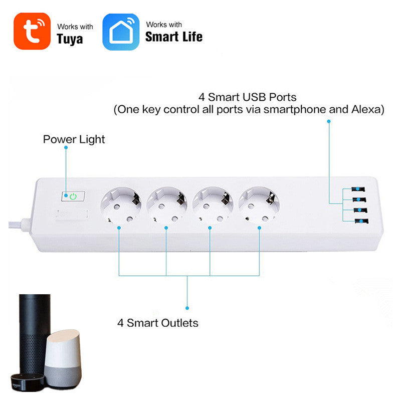 Tuya Smart Power Strip,  Supports Alexa Voice