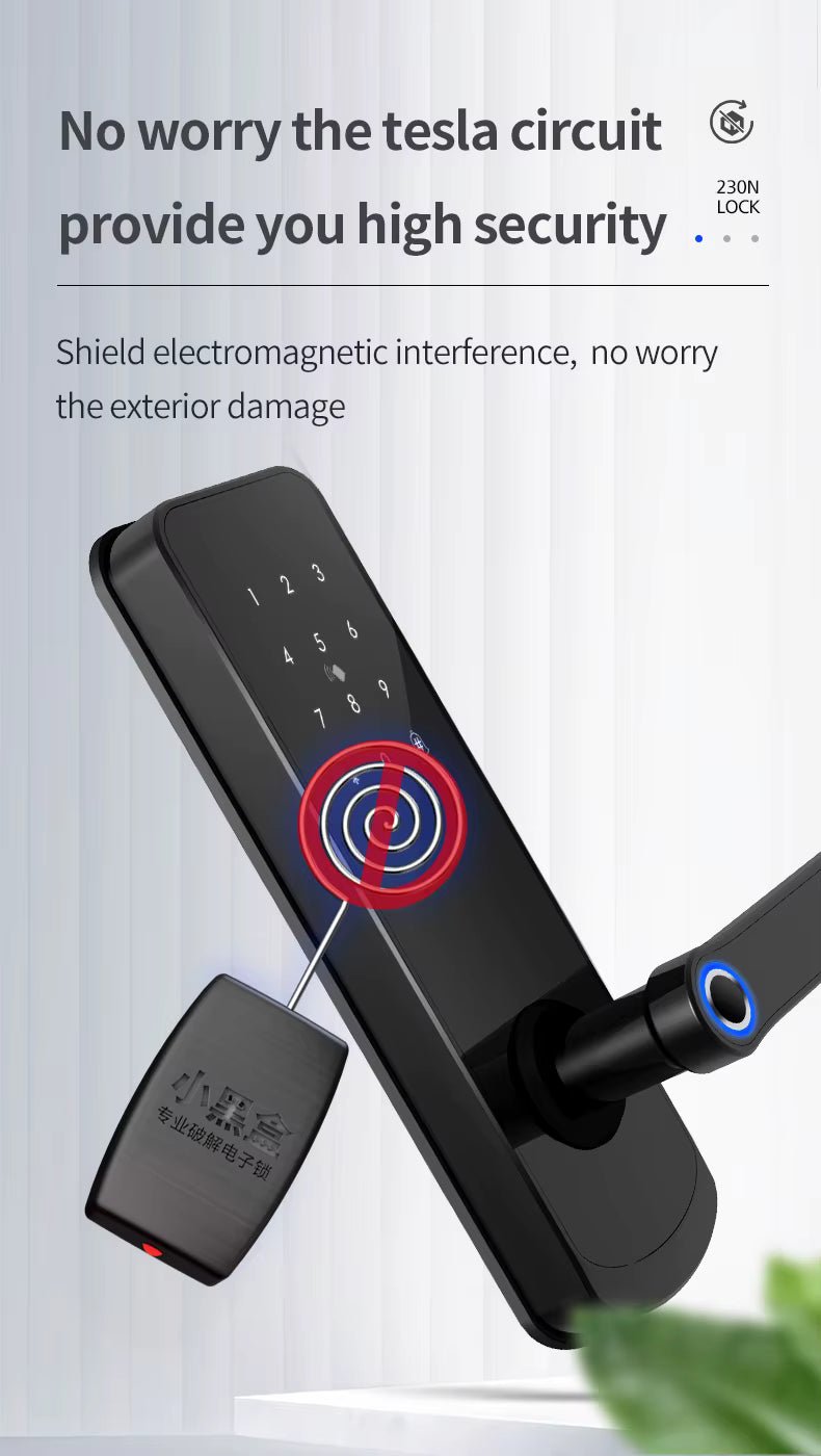 Wifi Smart Door Lock - Fingerprint | Keypad | Card | Tuya / TTLock App | Wifi build in | 5-Way Unlock | Anti-Tamper Alarm - FM230N