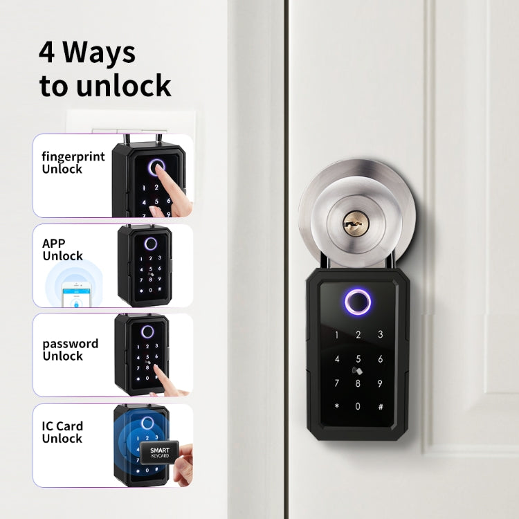 Waterproof Smart Key Box, - Fingerprint, Passcode, Card, App - SLB10
