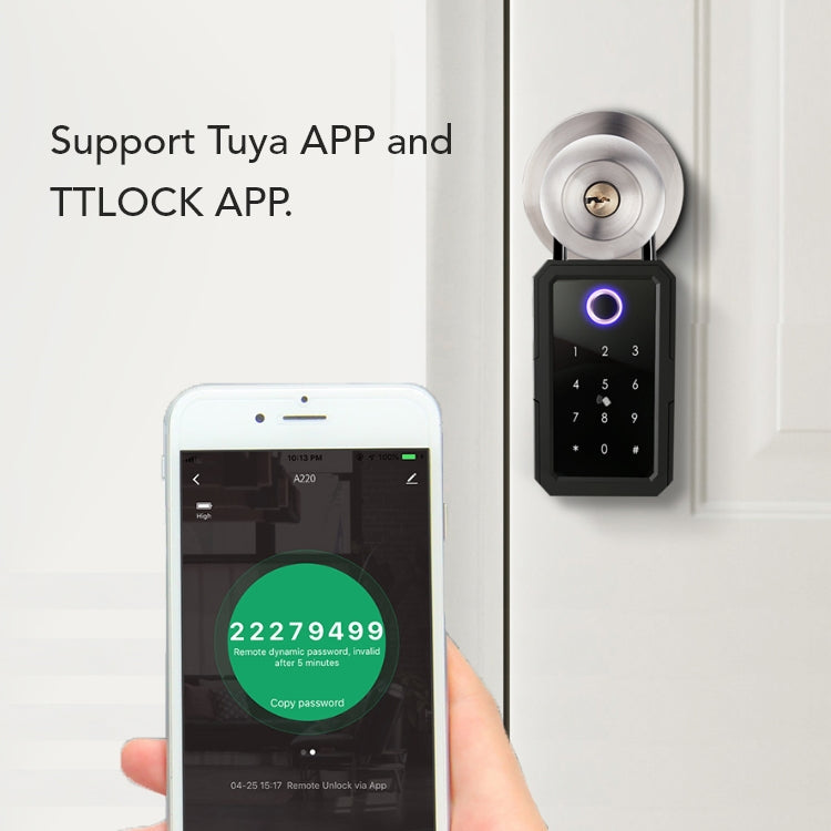 Waterproof Smart Key Box, - Fingerprint, Passcode, Card, App - SLB10