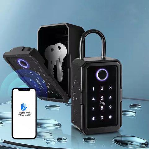 Waterproof Smart Key Box, - Fingerprint, Passcode, Card, App - SLB10