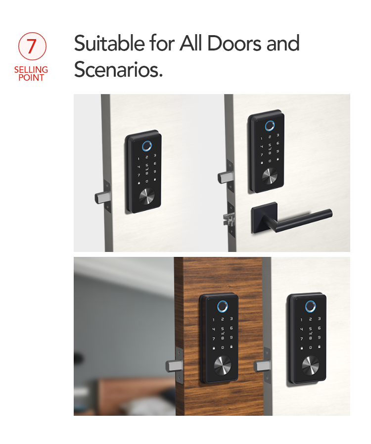 Smart Keyless Door Lock – Fingerprint, Code, Card & App Control | Secure & Durable - SL15