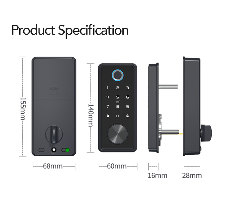 Smart Keyless Door Lock – Fingerprint, Code, Card & App Control | Secure & Durable - SL15