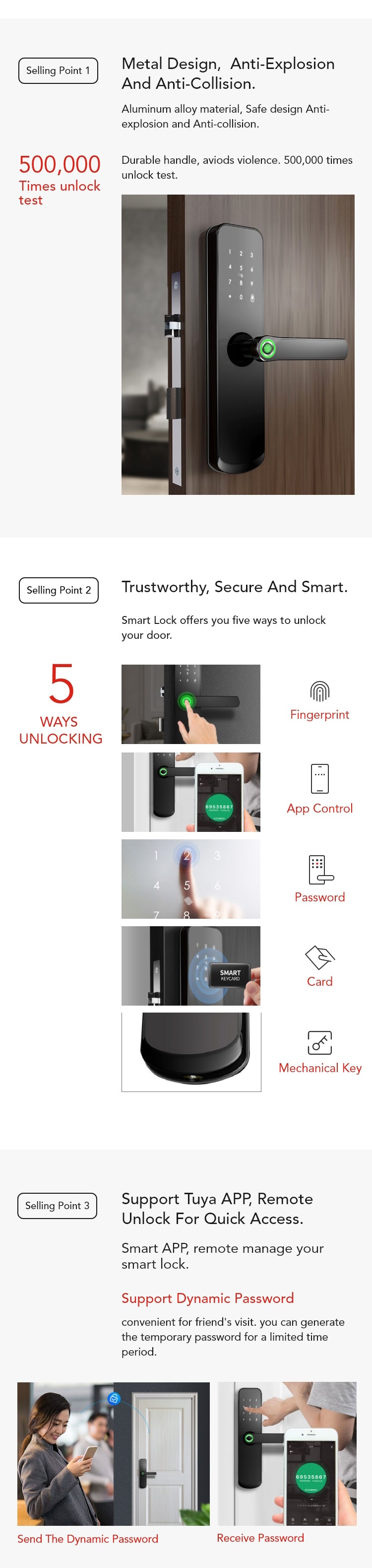 Smart Fingerprint Door Lock – 5-in-1 Keyless Entry | App, Password, Card & Mechanical Key - SL5