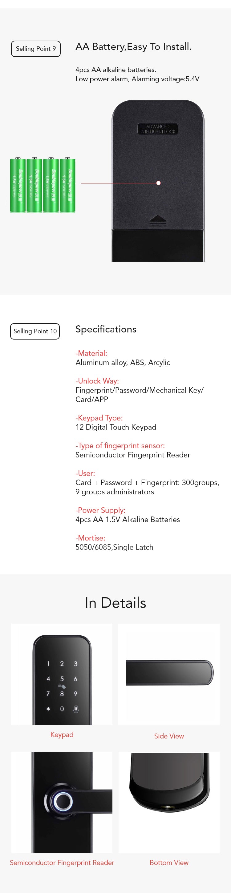 Smart Fingerprint Door Lock – 5-in-1 Keyless Entry | App, Password, Card & Mechanical Key - SL5