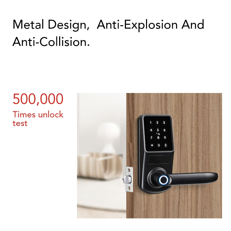 Smart Fingerprint Door Lock – 5-in-1 Keyless Entry | Tuya App, Card, Passcode & Mechanical Key - SL6