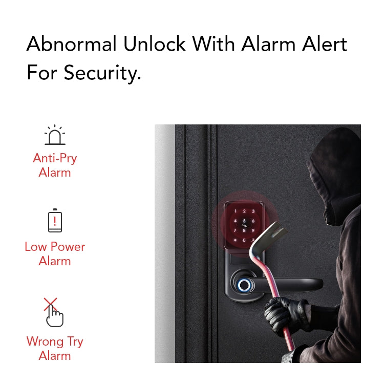 Smart Fingerprint Door Lock – 5-in-1 Keyless Entry | Tuya App, Card, Passcode & Mechanical Key - SL6