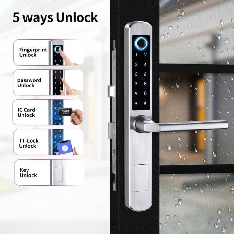 Smart Fingerprint Door Lock – 5-in-1 Unlock, Tuya App, 300 Users, Stainless Steel - SL7