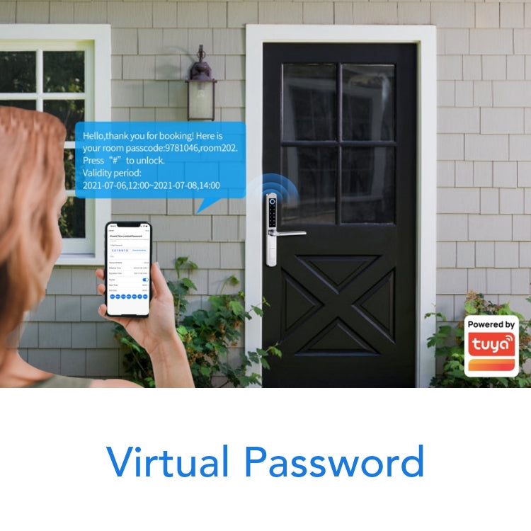 Smart Fingerprint Door Lock – 5-in-1 Unlock, Tuya App, 300 Users, Stainless Steel - SL7