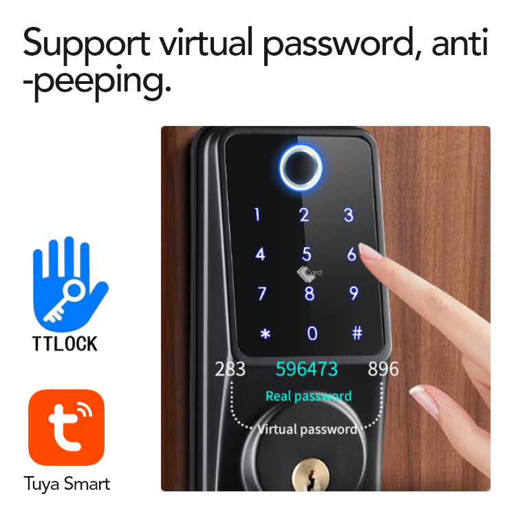 Smart Door Lock with Fingerprint, Keypad, Card & App Control – SL8