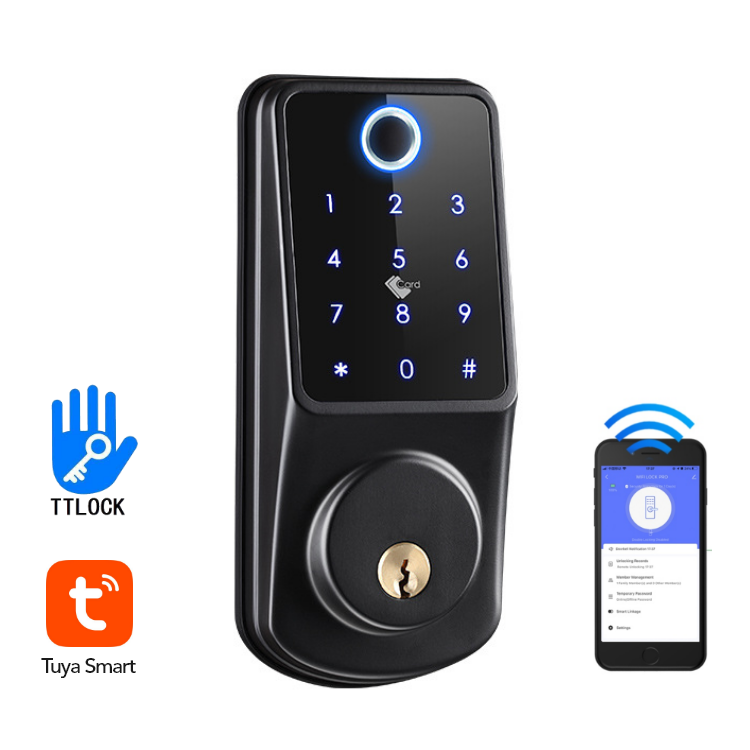Smart Door Lock with Fingerprint, Keypad, Card & App Control – SL8