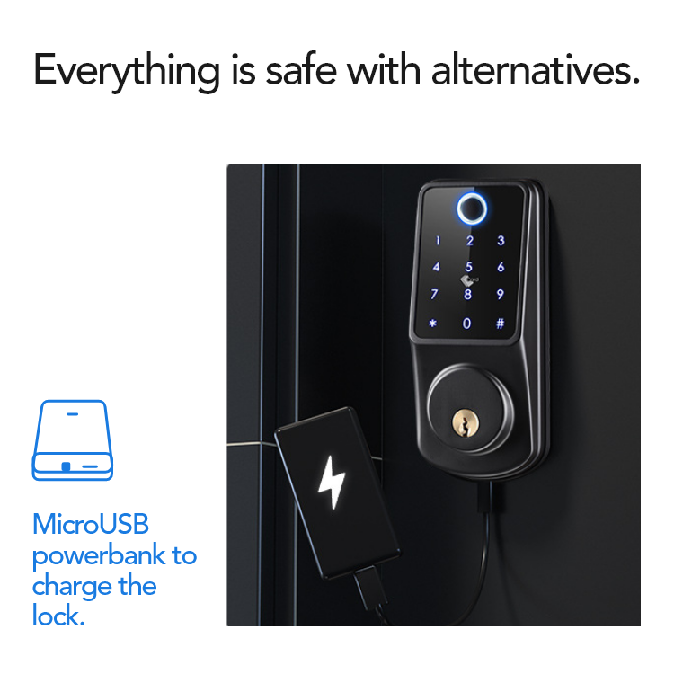 Smart Door Lock with Fingerprint, Keypad, Card & App Control – SL8