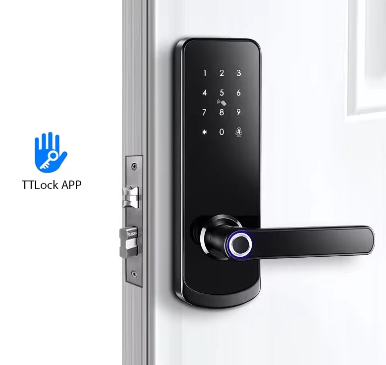 Wifi Smart Door Lock - Fingerprint | Keypad | Card | Tuya / TTLock App | Wifi build in | 5-Way Unlock | Anti-Tamper Alarm - FM230N