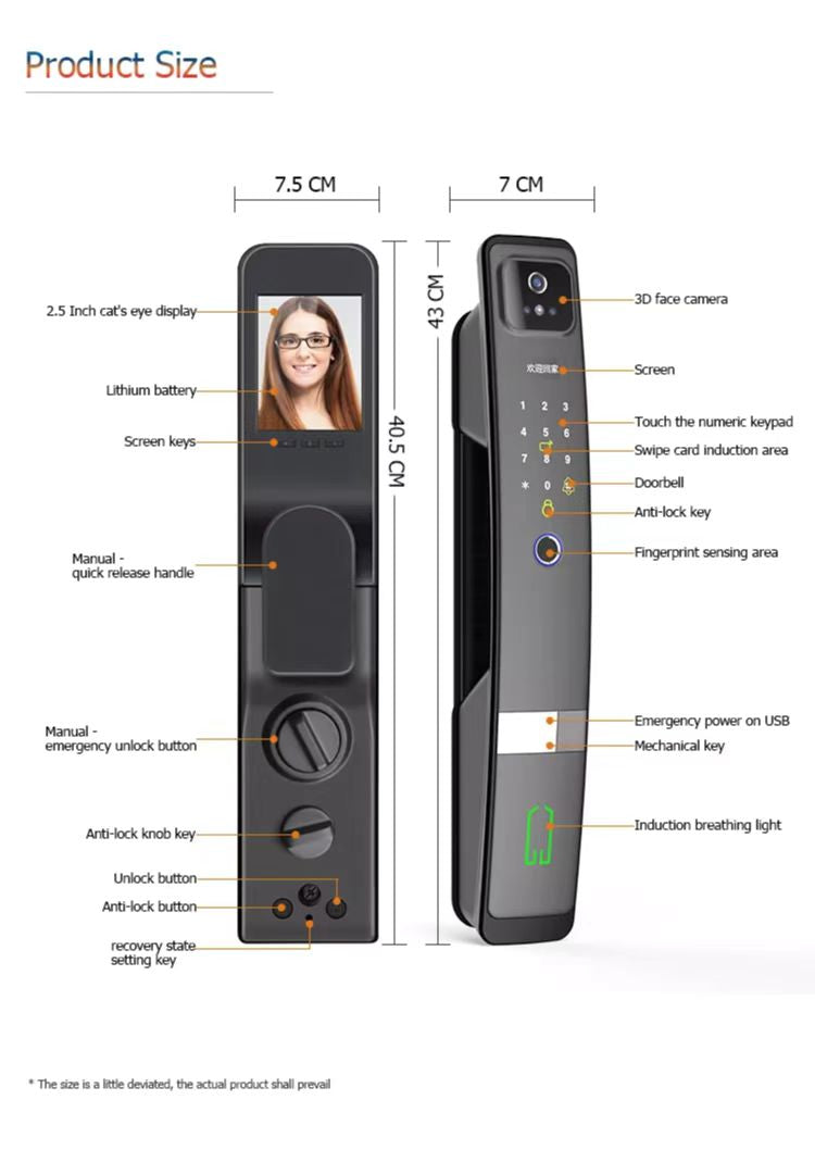 TTLock face recognition lock with camera and screen TA-CM05 – view 13
