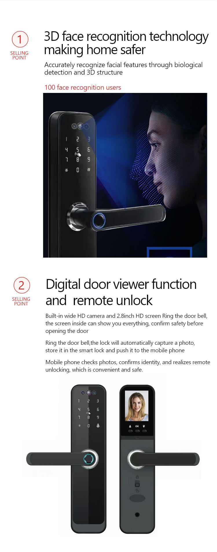 TTLock face recognition smart lock with camera TA-CM08 – view 11