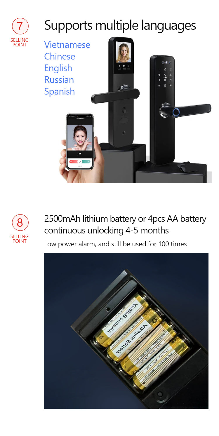 TTLock face recognition smart lock with camera TA-CM08 – view 14