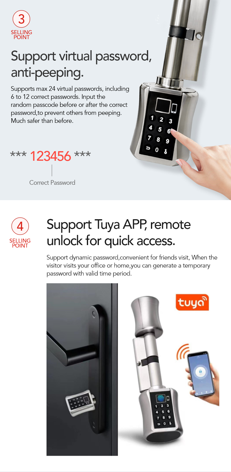 TTLock fingerprint smart cylinder lock TA-CY18 – view 10