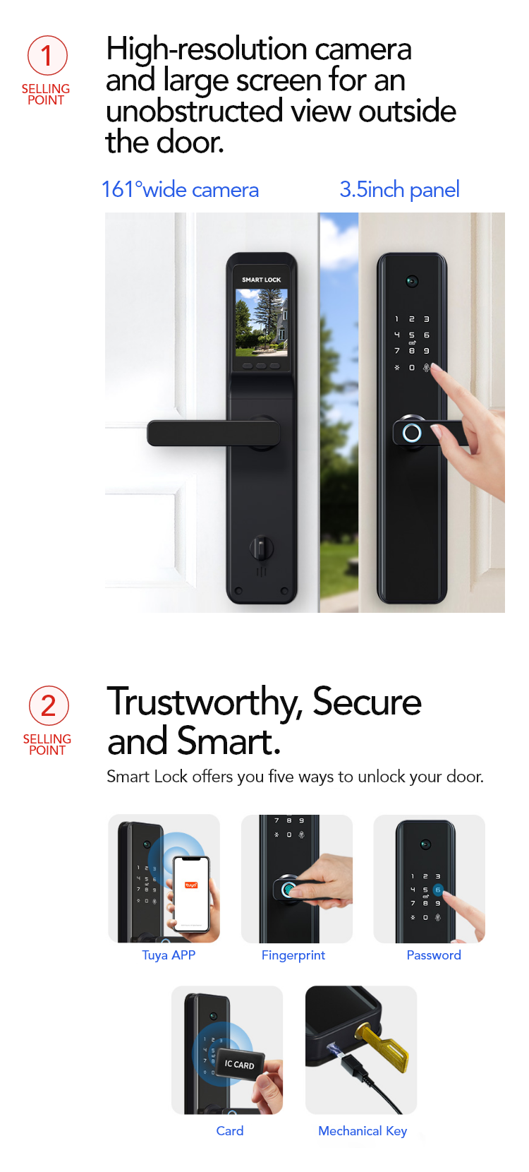 TTLock smart door lock with camera and screen TA-CM03 – view 11