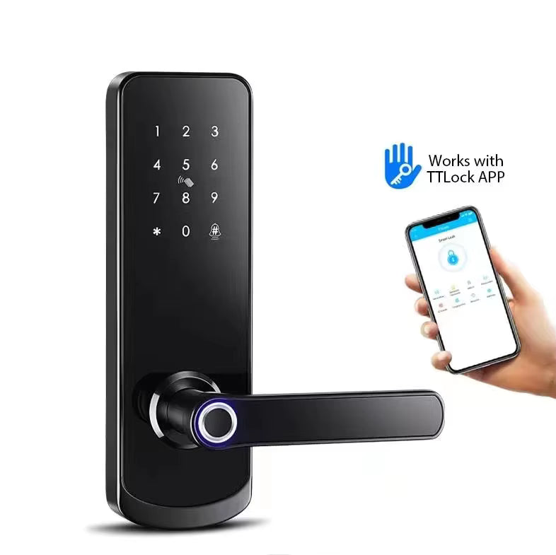 Wifi Smart Door Lock - Fingerprint | Keypad | Card | Tuya | Wifi build in | 5-Way Unlock | Anti-Tamper Alarm - FM230N