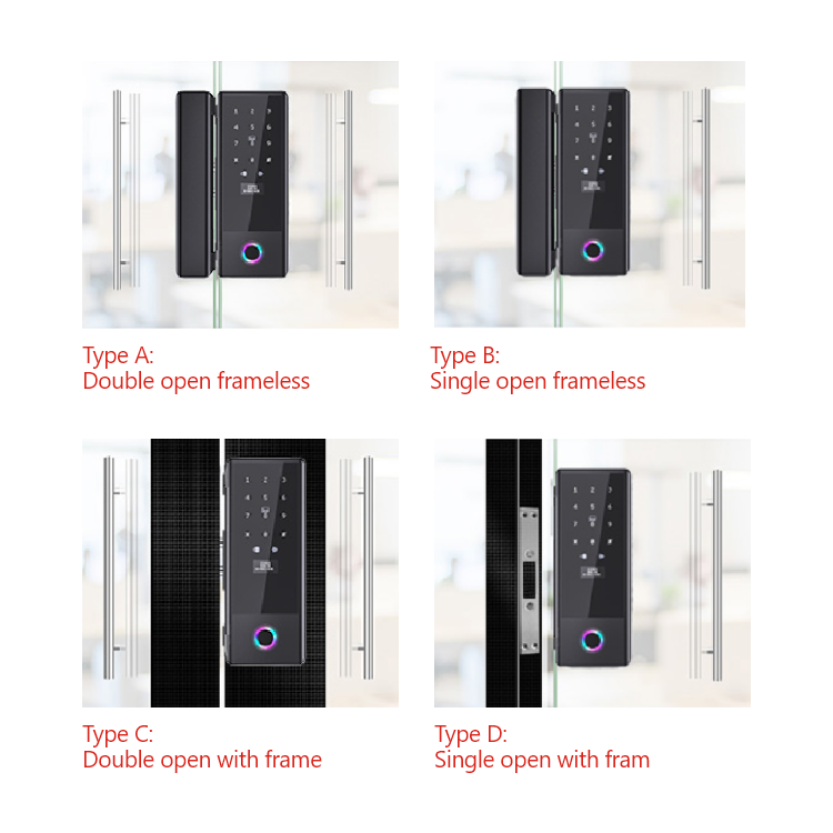 TTLock smart glass door lock TA-GL05 – view 10