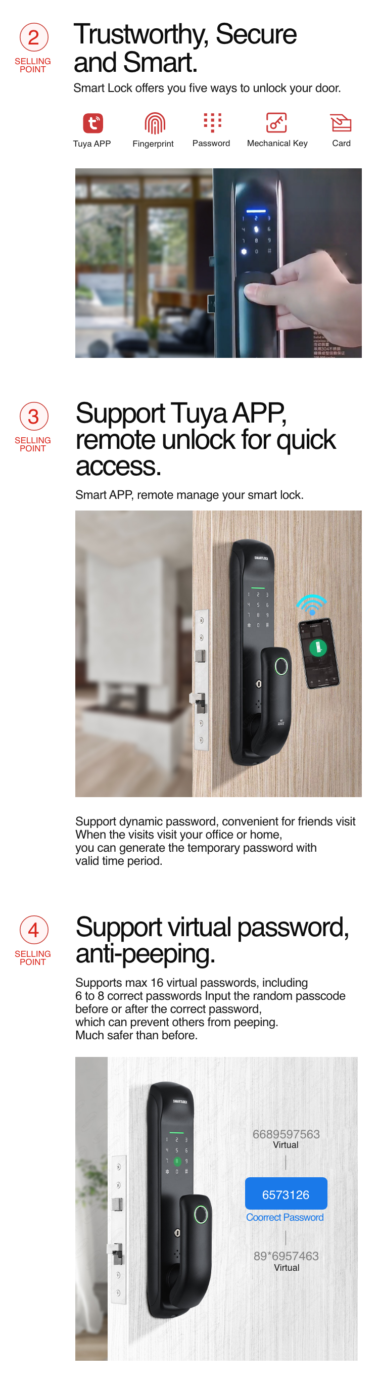 TTLock smart mortise lock with deadbolt TA-DL19 – view 8