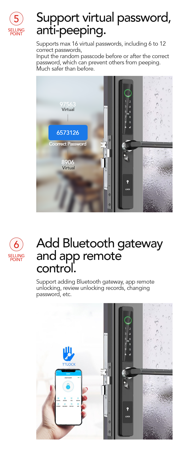 TTLock waterproof smart mortise lock TA-DL22 – view 11