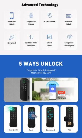 TTLock weatherproof smart rim lock TA-RL10
