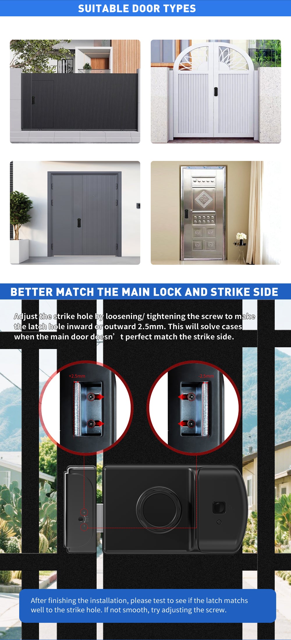 TTLock weatherproof smart rim lock TA-RL10 – view 3