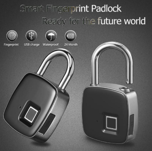 Fingerprint Padlock Smart Lock - Anti-Theft Door Lock, Outdoor Door Padlock, Luggage Lock, Fingerprint Padlock